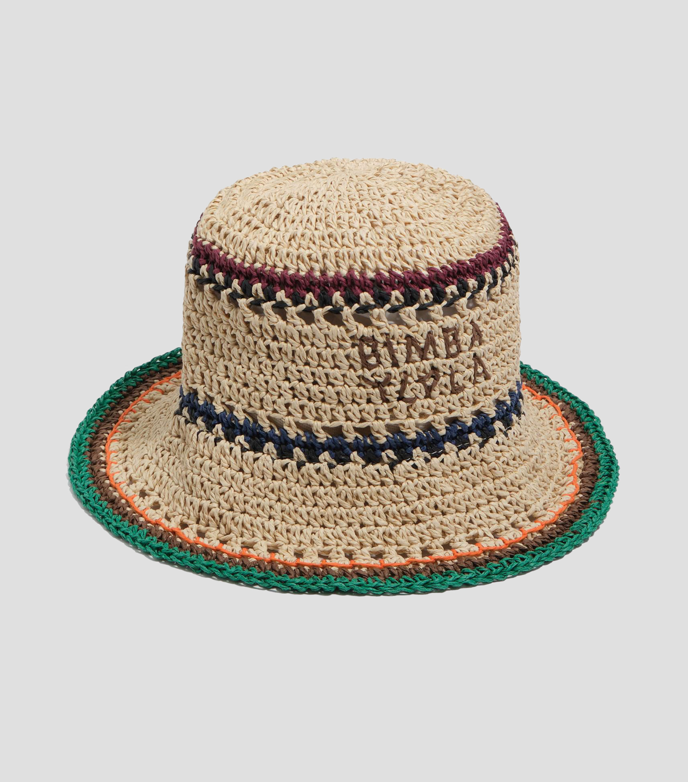 Gorro pescador con logo y líneas Mujer